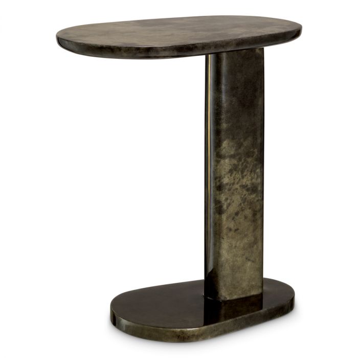 Mesa auxiliar Manuel gris alto brillo