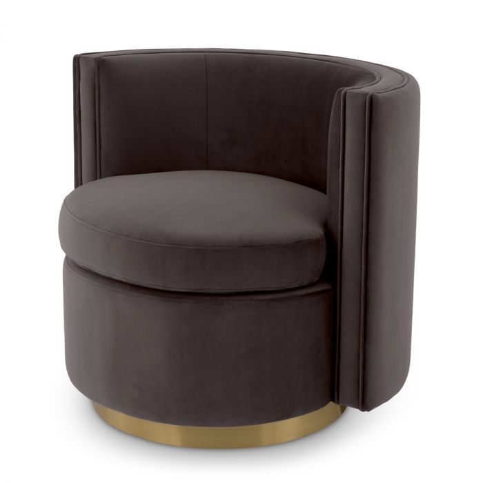 Swivel Chair Amanda savona grey velvet
