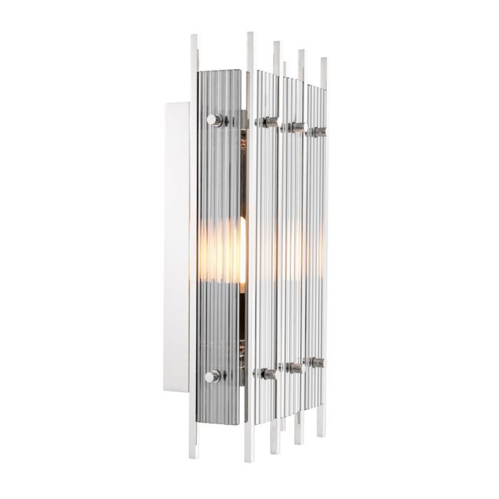 Wall Lamp Sparks S nickel finish smoke glass
