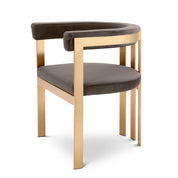 Dining Chair Clubhouse br brass finish savona grey