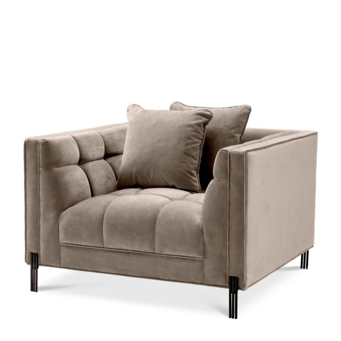 Silla Sienna savona terciopelo gris