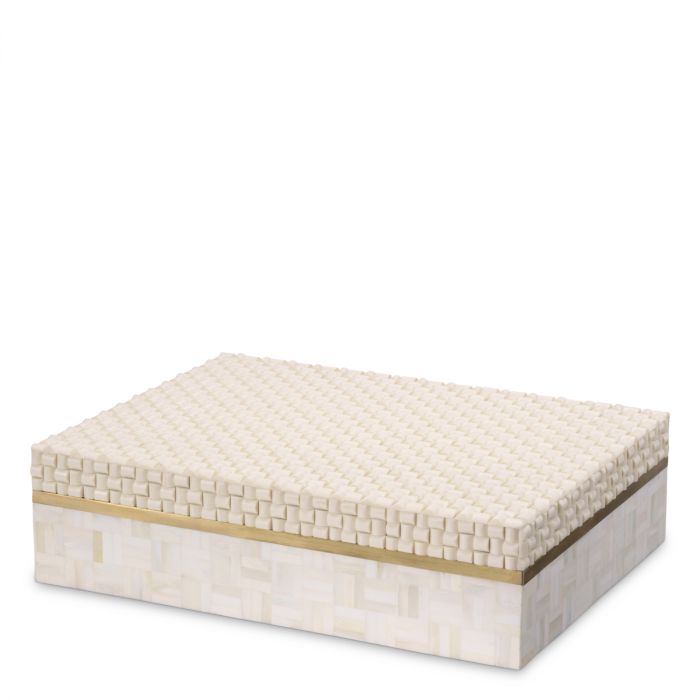 Caja Seaside L blanco crema