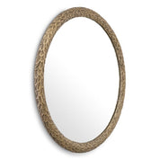Mirror Soave antique brass finish