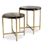 Side Table Haymann vintage brass finish set of 2