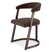 Dining Chair Dexter medium bronze finish abrasia grey