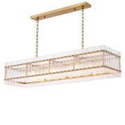 Chandelier Ruby rectangular antique brass finish