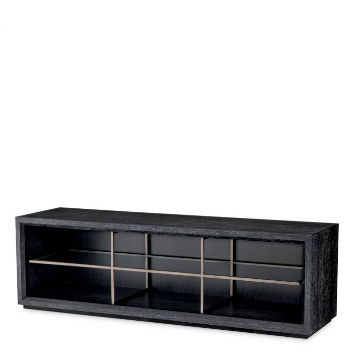 TV Cabinet Hennessey S charcoal grey oak veneer