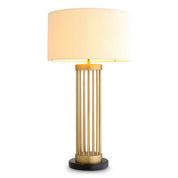 Table Lamp Condo antique brass finish incl bouclé shade