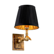 Wall Lamp Wentworth Single vintage brass finish incl black shade