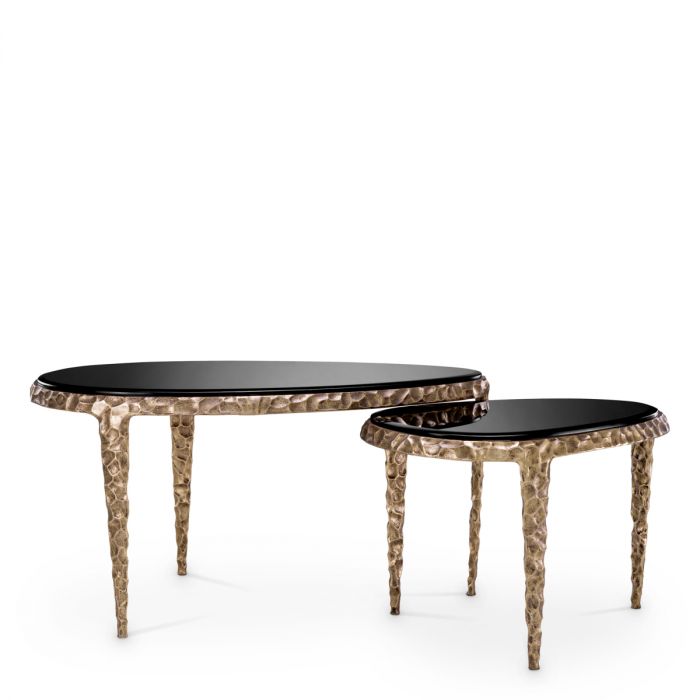 Side Table Livana vintage brass finish set of 2