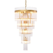 Chandelier Yara L antique brass finish