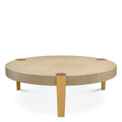 Mesa de centro Oxnard chapa de roble lavado br latón