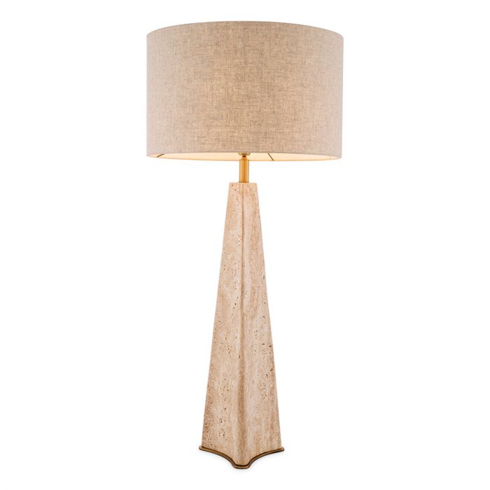 Lámpara de mesa Benson travertino con pantalla