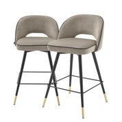 Counter Stool Cliff savona greige velvet set of 2
