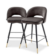 Counter Stool Cliff savona grey velvet set of 2