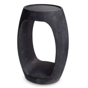 Side Table Clipper high honed black marble