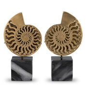 Object Ammonite vintage brass finish set of 2