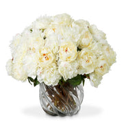 Ramo de Peonias tonos blancos tacto real 48 uds/2 variedades