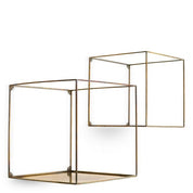 Wall Rack Deco square vintage brass finish set of 2