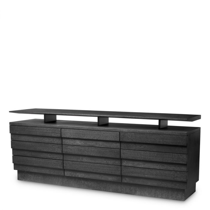 Drawer Dresser Quintino charcoal grey oak veneer