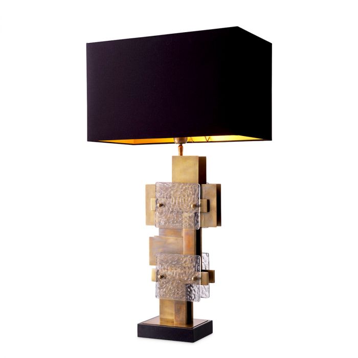 Table Lamp Langham vintage brass finish incl shade