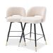 Taburete alto Cliff bouclé crema juego de 2