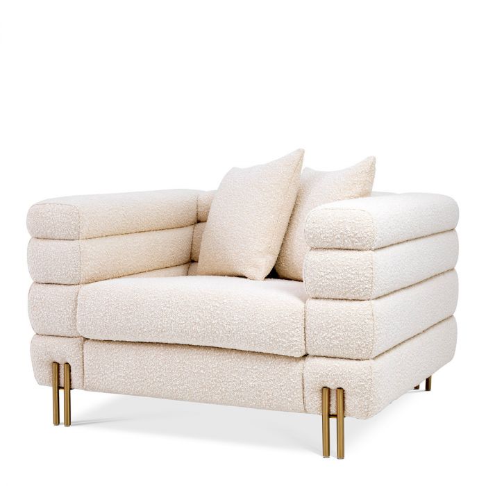 Silla York bouclé crema