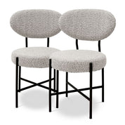 Dining Chair Vicq bouclé grey set of 2