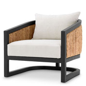 Silla Aruba clásica acabado negro algas marinas naturales sentier crema