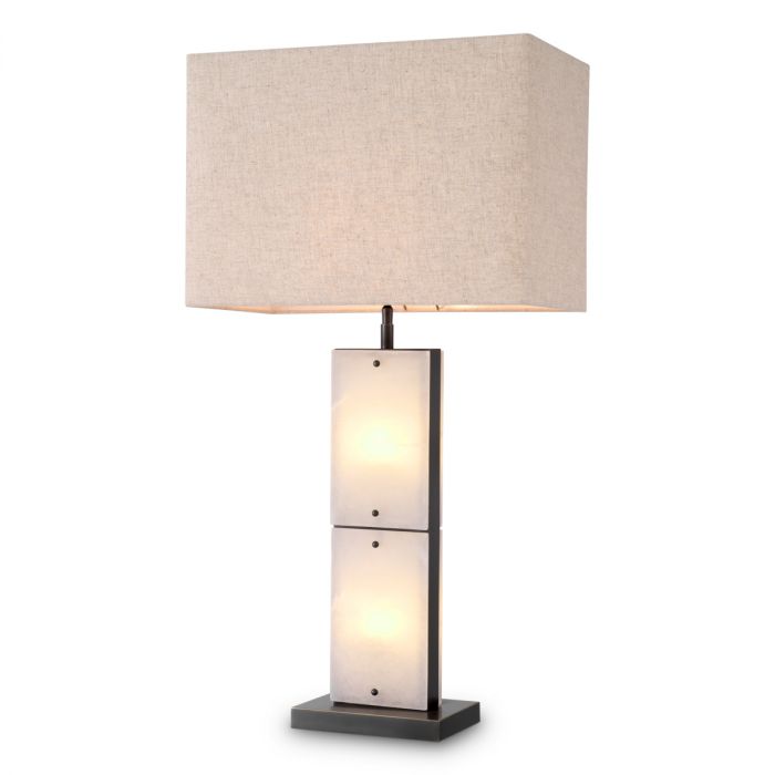 Table Lamp Ortiz bronze highlight finish incl shade