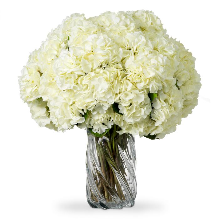 Ramo de Hortensias tonos blancos tacto real 48 uds/2 variedades