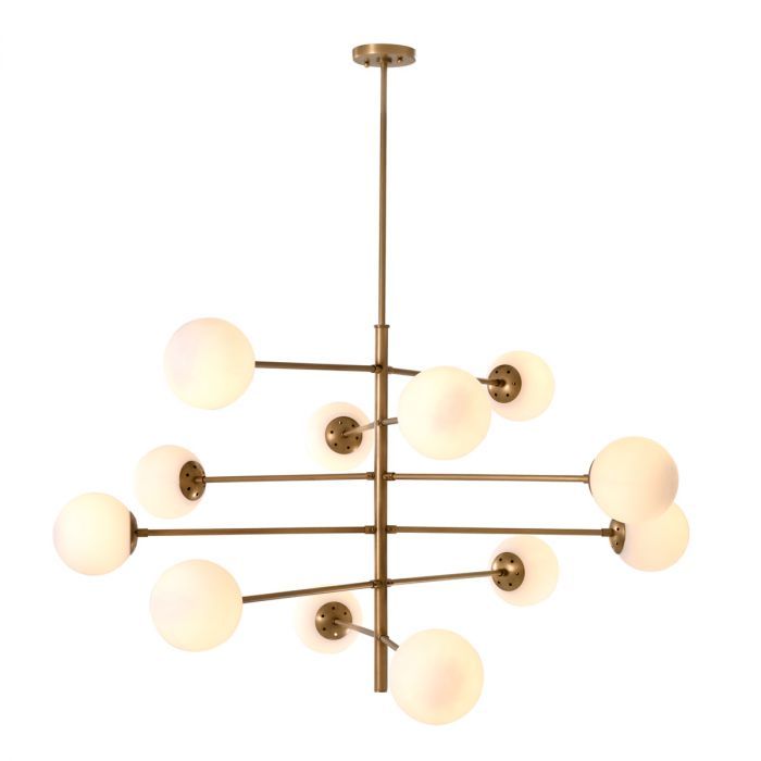Chandelier Tortora antique brass finish