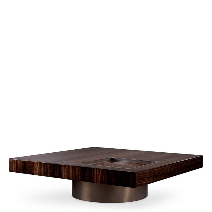 Coffee Table Otus square eucalyptus veneer bronze finish