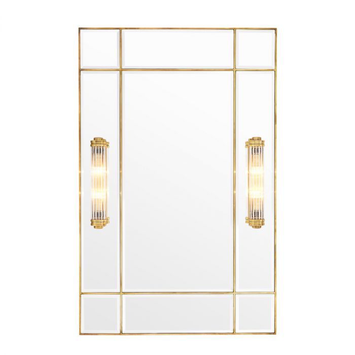 Mirror Beaumont with light vintage brass finish