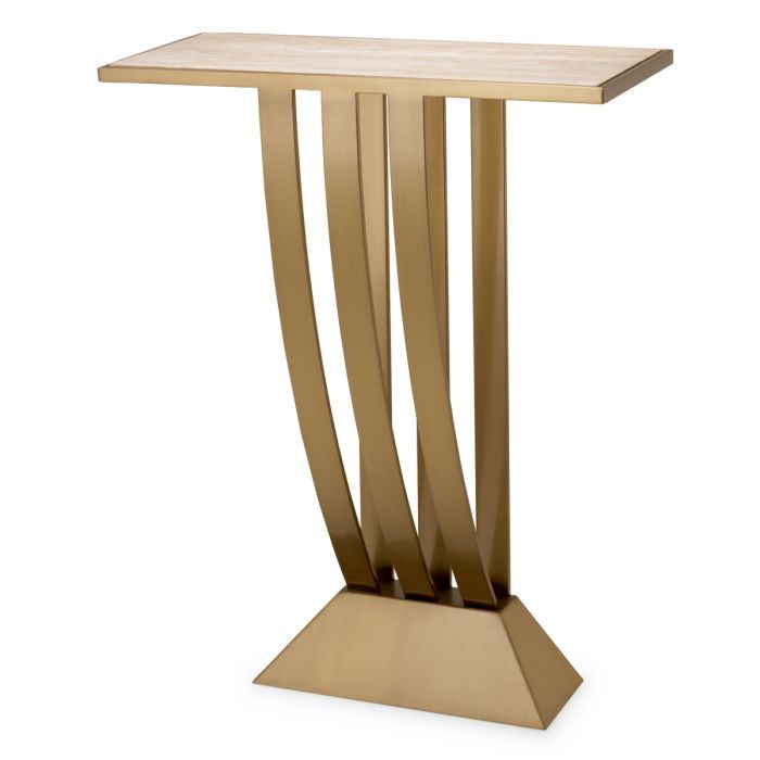 Console Table Beau Deco brushed brass finish