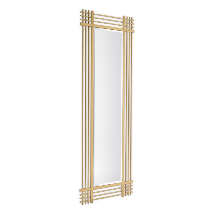 Mirror Pierce rectangular brushed brass finish