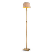 Floor Lamp Tryon antique brass finish incl linen shade