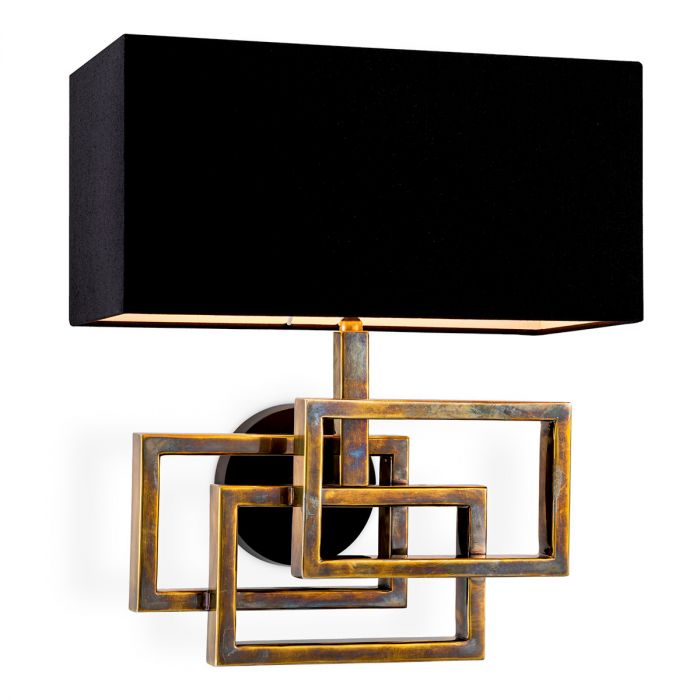 Wall Lamp Windolf vintage brass finish incl shade