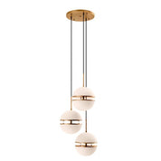 Hanging Lamp Spiridon Triple antique brass finish