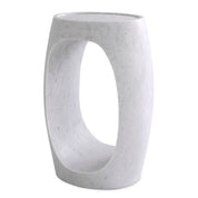 Side Table Clipper high honed white marble