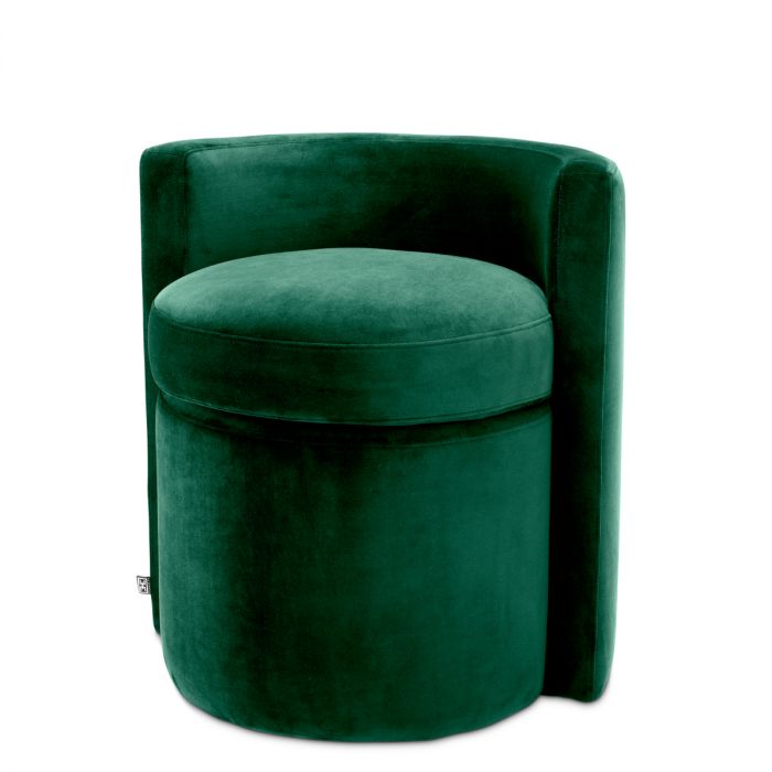 Stool Arcadia roche dark green velvet