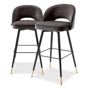 Bar Stool Cliff savona grey velvet set of 2