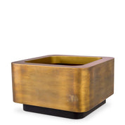 Planter Jasper square XS vintage brass finish 60 x 60 x H. 35 cm