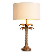 Table Lamp Mediterraneo vintage brass finish incl bouclé shade