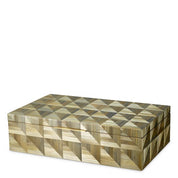 Caja Hilgard marquetería de paja marrón