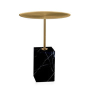 Side Table Cole brushed brass finish black marble