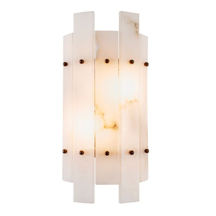 Wall Lamp Ruby antique brass finish alabaster