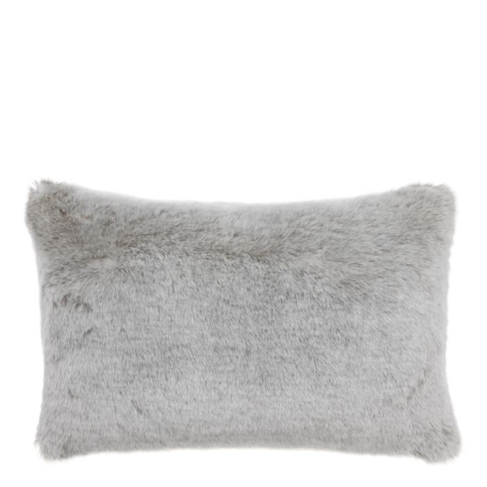 Scatter cushion Alaska faux fur light grey rect.