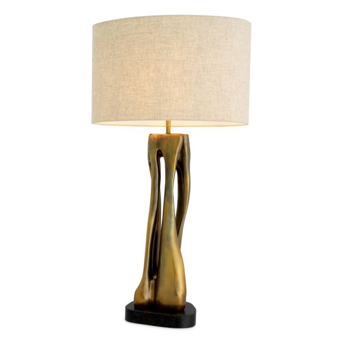Table Lamp Rovido vintage brass finish incl shade