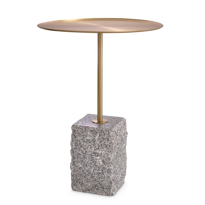 Side Table Cole brushed brass finish granite